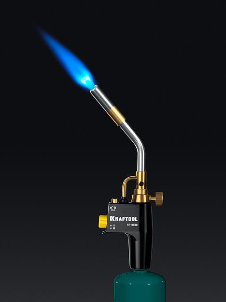 KRAFTOOL KF-9000, с пьезоподжигом на баллон турбо нагрев + 30% 2000°C, Газовая горелка Blue Fire (55510) фото 3