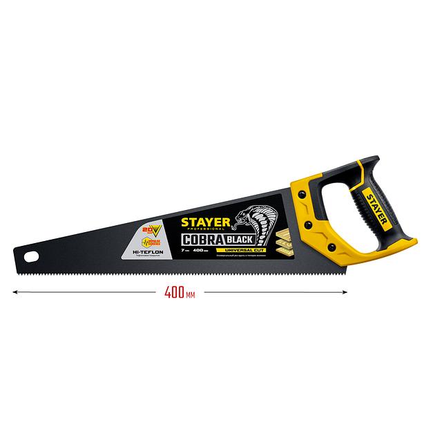 STAYER Cobra Black, 400 мм, универсальная ножовка, Professional (2-15081-40) фото 4