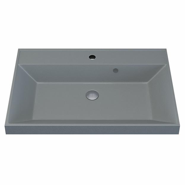 Раковина кварцевая для ванной комнаты Uperwood Classic Quartz 70 см, серая матовая, платина фото 5