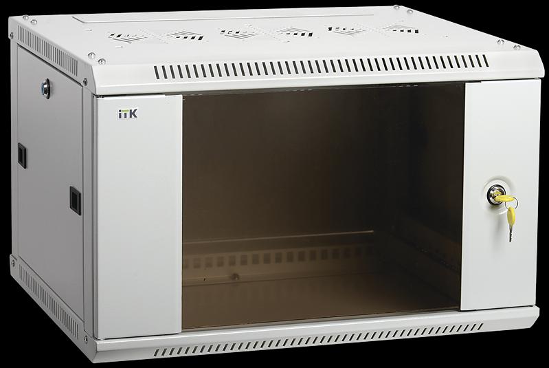 ITK Шкаф LINEA W 12U 600x450 мм дверь стекло, RAL7035 (LWR3-12U64-GF) фото 1