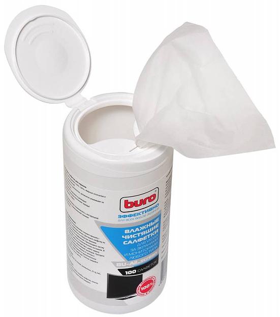 Салфетки Buro BU-All_screen для экранов мониторов/плазменных/ЖК телевизоров/ноутбуков туба 100шт влажных фото 2