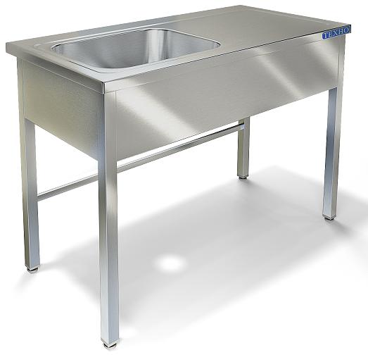 Стол разделочный без борта, с одной ванной моечной СП-520/1407Л (1400x700x850 мм) фото 1