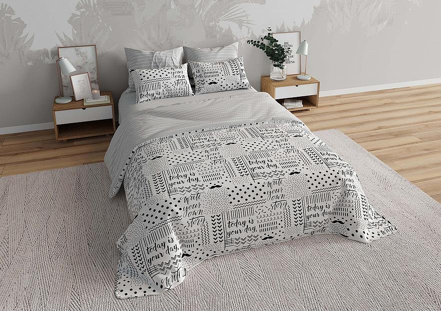 Ткань хлопковая перкаль набивной «Good day» с обработкой анти-пиллинг 2.2×33 м фото 1