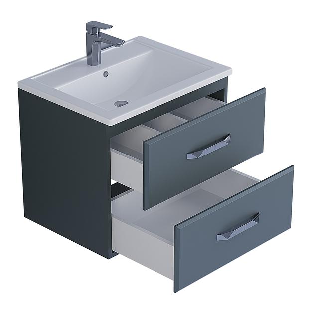 Тумба под раковину для ванной Uperwood Foster 60 см, подвесная, серый графит фото 9