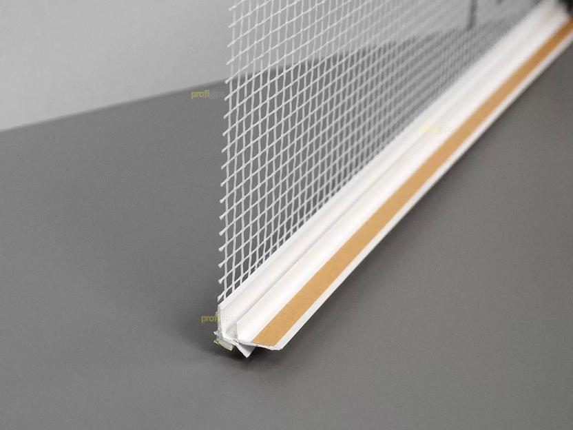 Оконный профиль примыкающий с сеткой "6" мм, длина 2,4 м (РБ) с манжетой ProfiGips фото 3