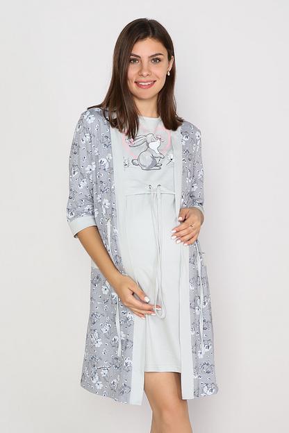 Комплект Style Magro для беременных и кормящих мам «Зайка», серый, опт фото 1