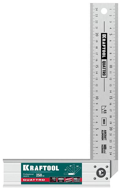 KRAFTOOL QUATTRO, 250 мм, 4 положения, складной столярный угольник (3444) фото 1
