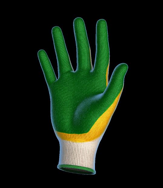 Перчатки Л-20-13 люкс п/бел Х-нить с латексом одинарный облив 13 класс фото 1