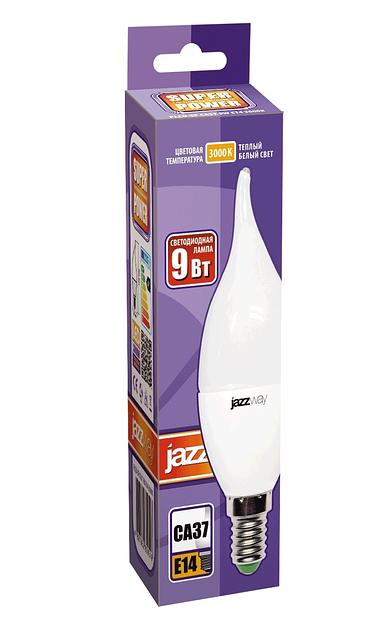 Лампа светодиодная LED 9Вт Е14 теплый матовая свеча на ветру фото 2