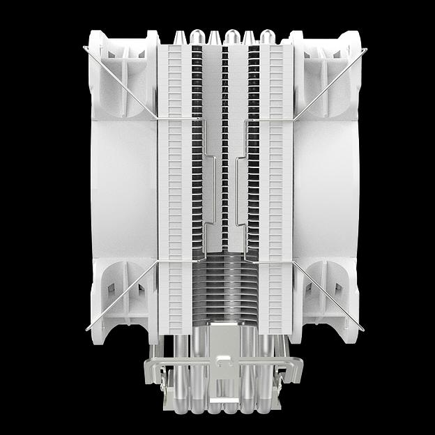 Кулер для процессора Alseye H120D V2.0, 2х120мм, 800~2000rpm, 4-pin, Al+Cu, белый/RGB, 42.5CFM, 35.2дБ, 6-PIPE, TDP 200Вт, INTEL 1700/1200/115x/775/2011, AMD AM5/AM4/AM3(+)/AM2(+)/FM2(+)/FM1, безвинтовое креплнение (H120DV2.0-W) фото 3
