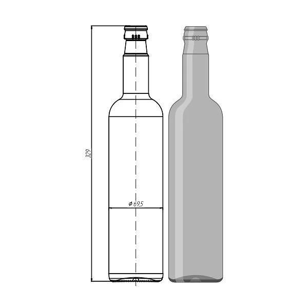 Стеклотара 015-КПМ-30-700 мл «Wodka Bottle» ОПТ фото 1