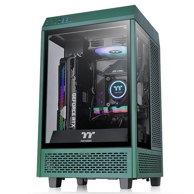 Корпус Thermaltake The Tower 100 Racing Green черный без БП miniITX 1x120mm 3x140mm 2xUSB3.0 audio bott PSU фото 6