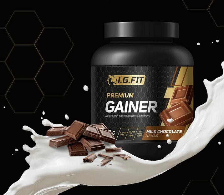 Комплексная пищевая добавка Гейнер I.G.FIT, молочный шоколад, 3000 гр фото 1