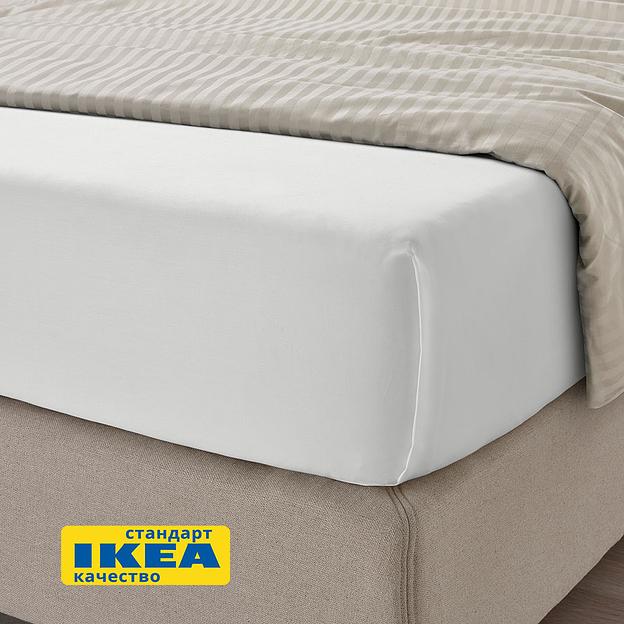 Простыня прямая ПЛАТАН (ИКЕА ПЛАТТМАЛ) 240x260, белый, сатин, лиоцелл KL-50102007 фото 2