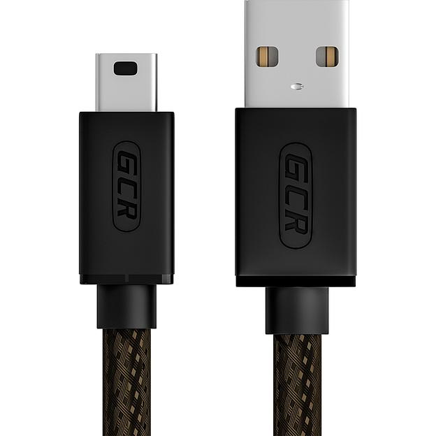 GCR Кабель PROF 1.0m USB 2.0, AM/mini 5P, черно-прозрачный, 28/24 AWG, экран, армированный, морозостойкий, GCR-51197 Greenconnect GCR-51197 фото 2