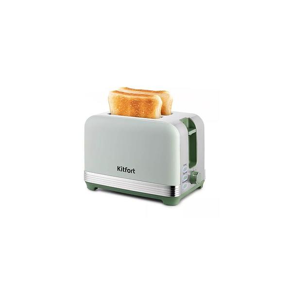 Тостер KitFort КТ-6070, фисташковый/серебристый фото 1