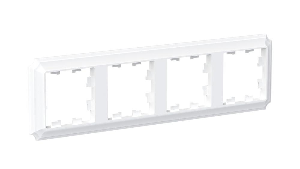 ATLASDESIGN ANTIQUE 4-постовая рамка, универсальная, БЕЛЫЙ фото 2