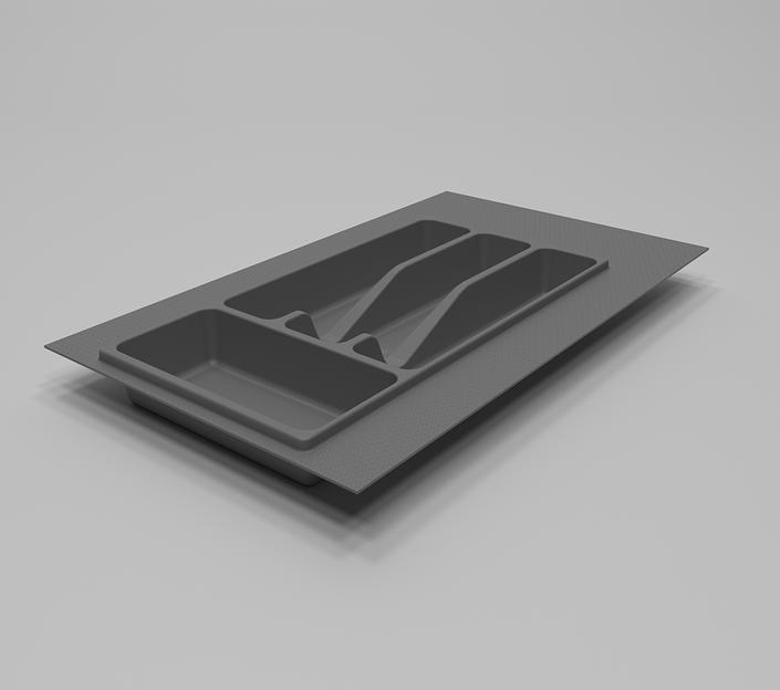 Лоток для столовых принадлежностей М300-350 пластик, серый фото 1