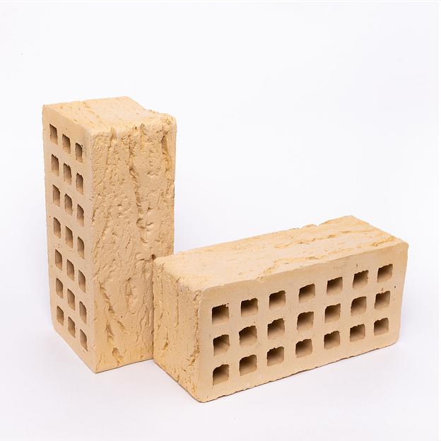 Кирпич лицевой, Слоновая кость, глубокий рустик 1.4 НФ 250х120х88 мм, М150, опт фото 1