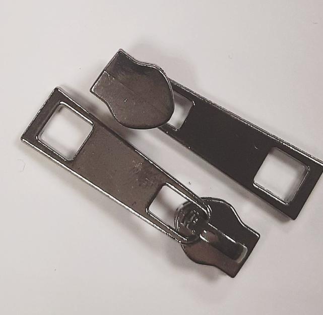 Бегунок спираль №7 сумочный б/стопора.Темный никель фото 1