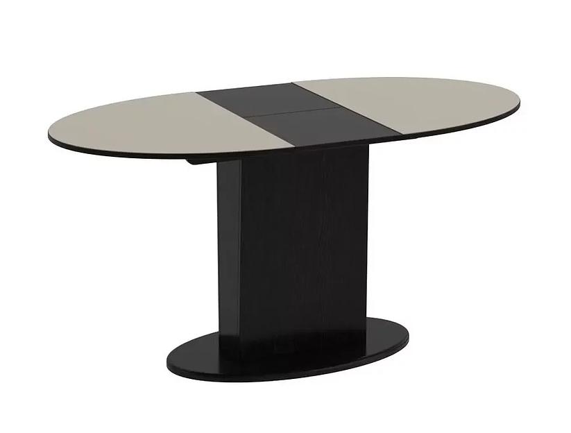 Овальный стол Модена 120(+35)×85×75 см венге, бежевое стекло фото 4