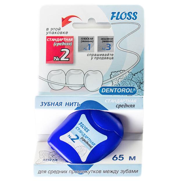 Нить зубная Dentorol №2 стандартная (средняя), 65 м ОПТ фото 1