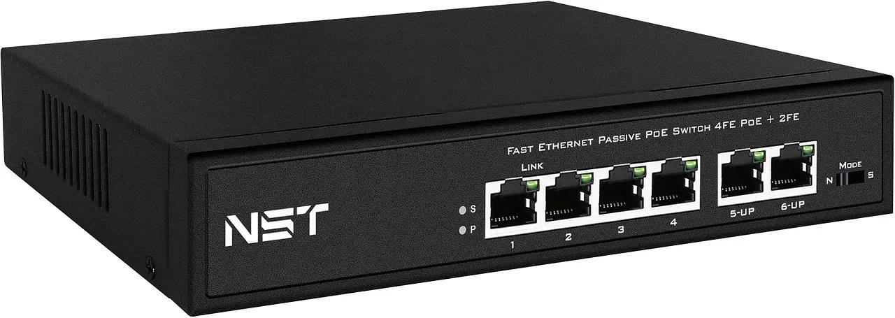 Passive PoE коммутатор Fast Ethernet New System Technologies (NST) NS-SW-4F2F-P/A фото 2
