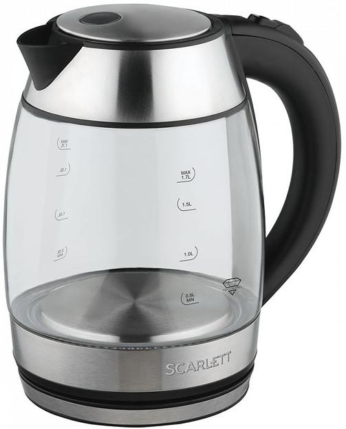 Чайник электрический Scarlett SC-EK27G94 1.7л. 2200Вт нержавеющая сталь (корпус: стекло) фото 3