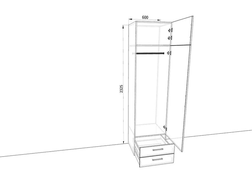 Шкаф распашной Sanvut 600х500х2325 мм арт.Ш639ЯМ ОПТ фото 2