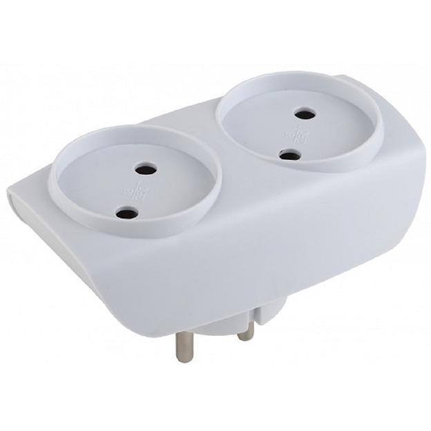 ЭРА C0045520 Разветвитель SP-2-W белый 2гн, без заземл фото 1