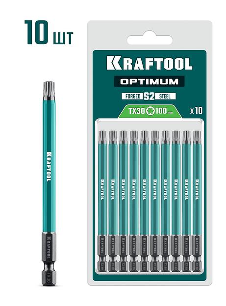 KRAFTOOL OPTIMUM TX 30, 100 мм, 10 шт, биты (26126-30-100-S10) фото 1
