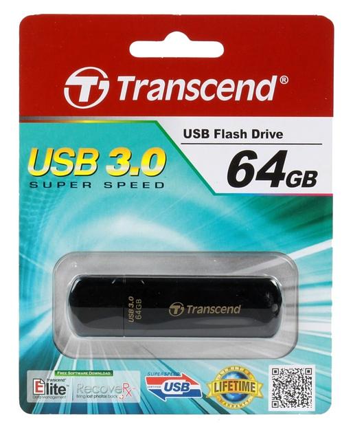Флеш-накопитель 64GB USB 3.0 Transcend JetFlash 700 [TS64GJF700] Черный фото 2