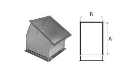 Отвод 45 прямоугольный из оцинкованной стали 100х200 мм, Опт фото 1