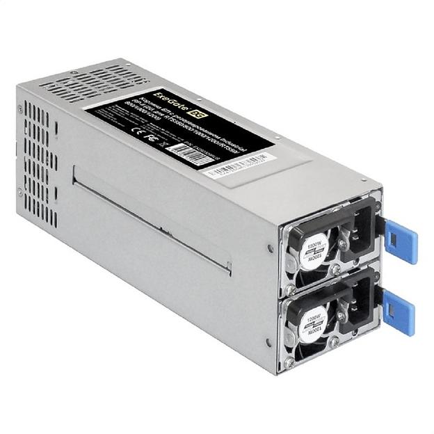 Exegate EX292324RUS Серверный БП с резервированием 2U Redundant 2x1200W ExeGate Industrial-RTS1200 (APFC, КПД 94% (80 PLUS Platinum), 4 cm fan, 24pin, 2x(4+4)pin, 2PCIe, 2SATA, 6IDE, Cable Management) фото 1