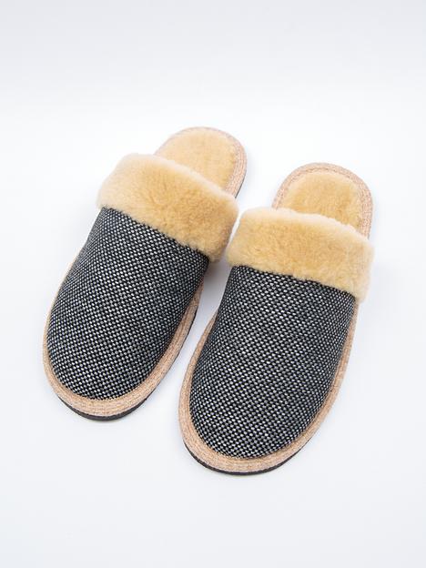 Тапочки мужские домашние закрытые с меховым отворотом опт фото 8