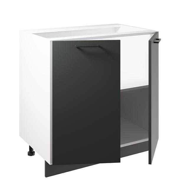 Шкаф-стол 80 см с двумя дверцами Simple Н800 антрацит, белый, опт фото 2