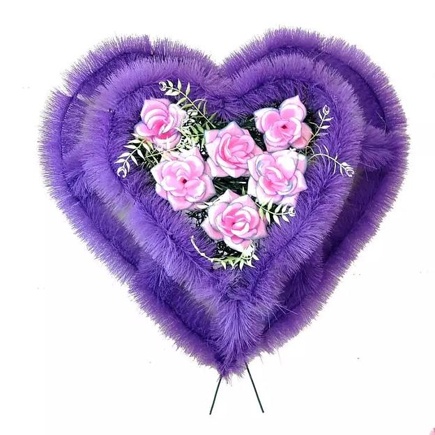 Р-ный венок Мири с розами на сиреневом фоне ф216ф-р80-д90-г477 63см фото 1