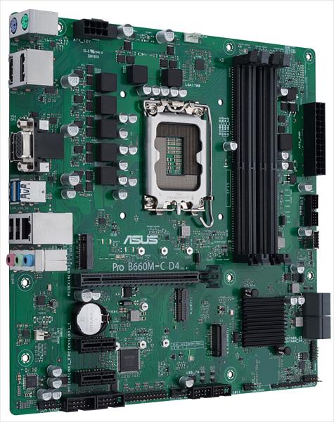 Материнская плата ASUS PRO B660M-C D4-CSM, LGA1700, B660, 4*DDR4, DPx2, HDMIx1, SATA3 + RAID, Audio, Gb LAN, USB 3.2*6, USB 2.0*6, mATX; 90MB19B0-M0EAYC (PRO B660M-C D4-CSM) фото 2