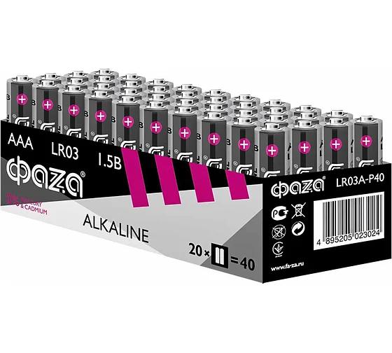 Элемент питания LR03 (AAA) алкалиновая уп. 40 шт. Alkaline Pack-40 фото 1