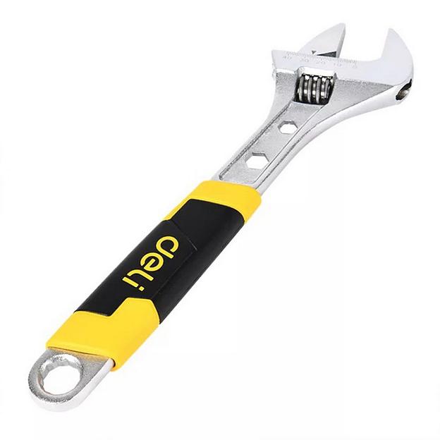 Разводной ключ Deli DL30112 150мм, обрезиненная ручка, диапазон захвата 0-36мм фото 1