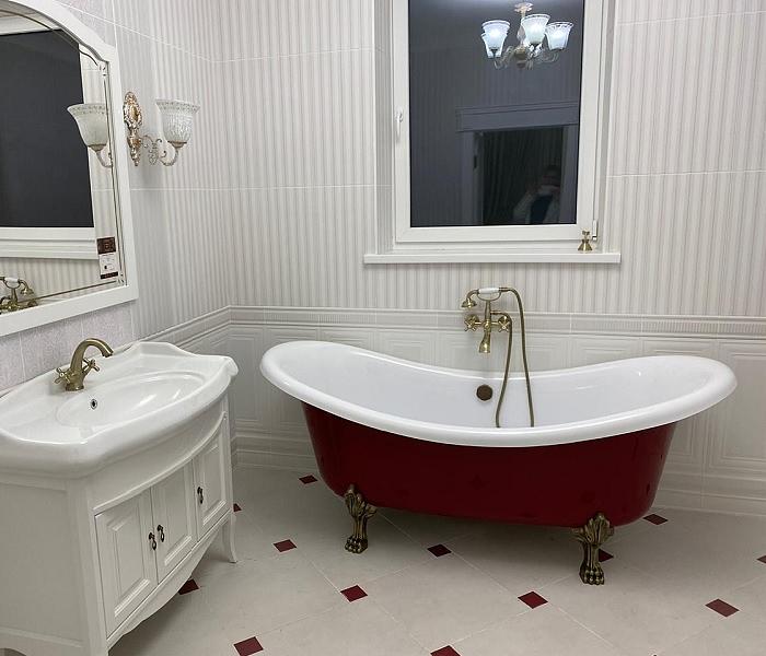 Мраморная ванна Castone «Корсика» на лапках фото 9