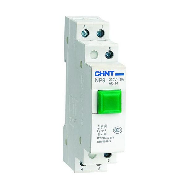 Кнопка модульная NP9-10/1 без подсветки 1НО зел. (R) CHINT 584052 фото 1