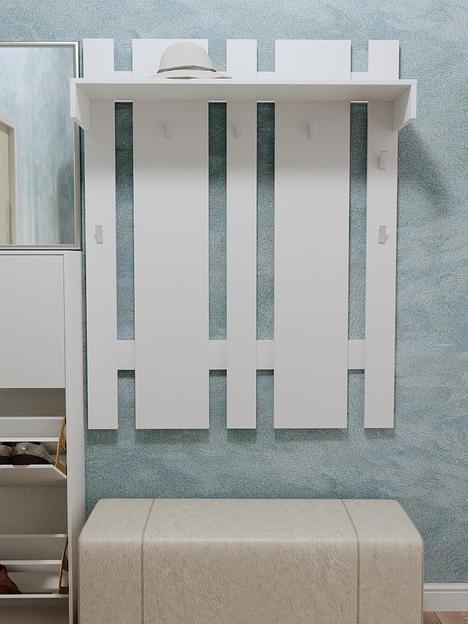 Вешалка настенная Wood&Stone «Малави» белая 104×28.2×130 см фото 5
