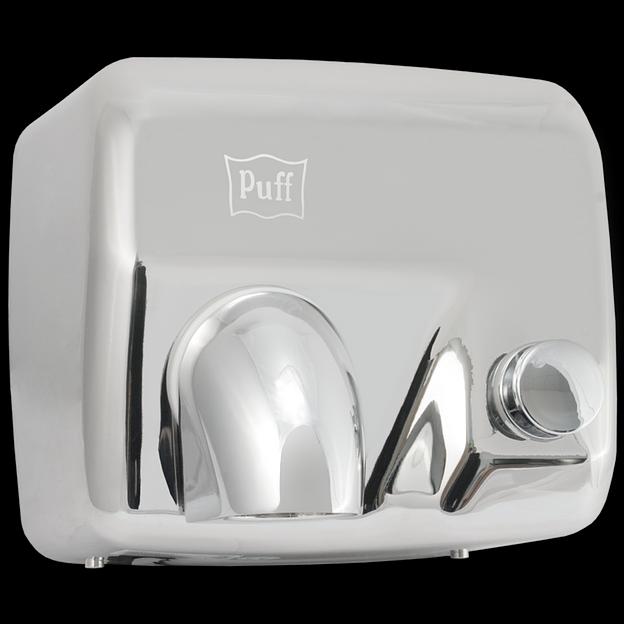 Электросушитель для рук "Puff-8844", хром, 2,3 кВт, с кнопкой включения фото 1