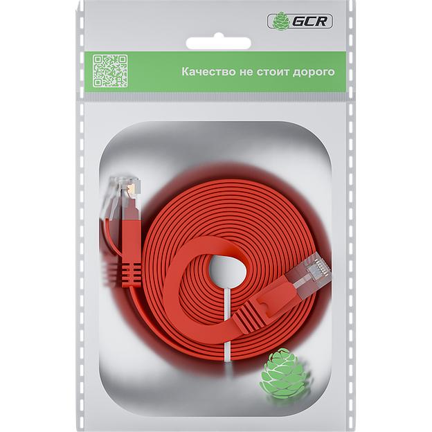 GCR Патч-корд PROF плоский прямой 2.0m, UTP медь кат.6, красный, 30 AWG, ethernet high speed 10 Гбит/с, RJ45, T568B, GCR-52859 Greenconnect GCR-52859 фото 4