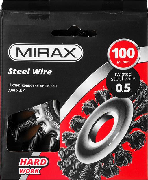 MIRAX 100 мм, жгутированная стальная проволока 0.5 мм, щетка дисковая для УШМ (35140-100) фото 2