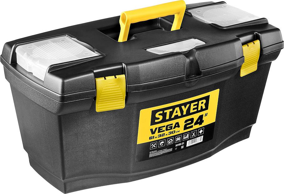 STAYER VEGA-24, 610 х 320 х 300 мм, (24″), пластиковый ящик для инструментов (38105-21) фото 1