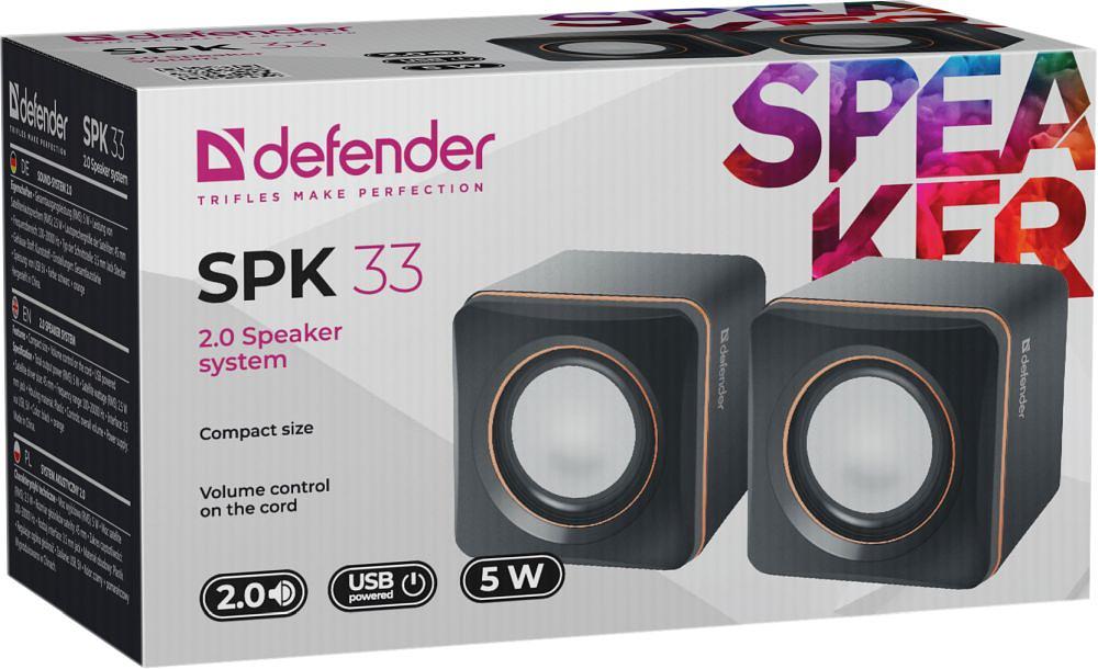 Defender#1 Акустическая 2.0 система SPK 33 5 Вт, питание от USB Defender SPK 33 (65633) фото 3