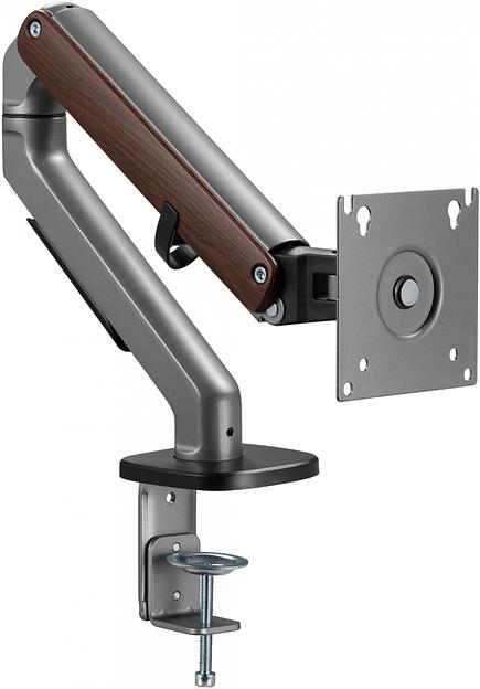 Кронштейн для мониторов Ultramounts UM734WD серый/коричневый 17"-27" макс.7кг крепление к столешнице поворот и наклон фото 1