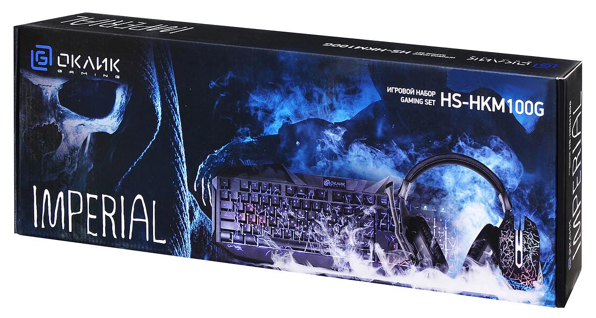 Комплект Оклик HS-HKM100G IMPERIAL (клавиатура, мышь, гарнитура) черный (489352) фото 5